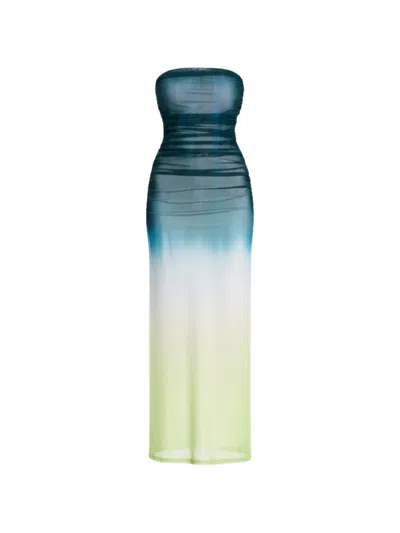 Significant Other Sura Strapless Dress Petrol Gradient In Blue