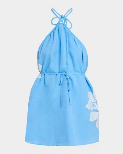 Significant Other Tammy Halter Mini Dress In Blue