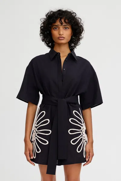 Significant Other Tara Shirt Dress In Black