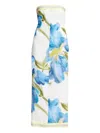 Significant Other Tess Floral Print Strapless Column Dress In White