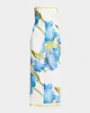 Significant Other Tess Floral Print Strapless Column Dress In Iris Bouquet
