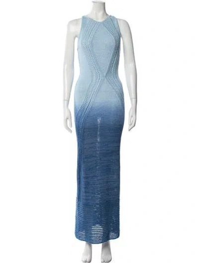 Pre-owned Significant Other Tie-dye Print Long Dress In Blue