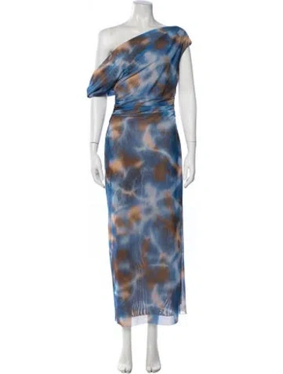 Pre-owned Significant Other Tie-dye Print Long Dress In Blue
