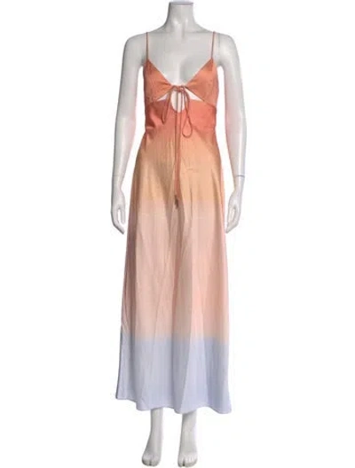 Pre-owned Significant Other Tie-dye Print Long Dress In Multi