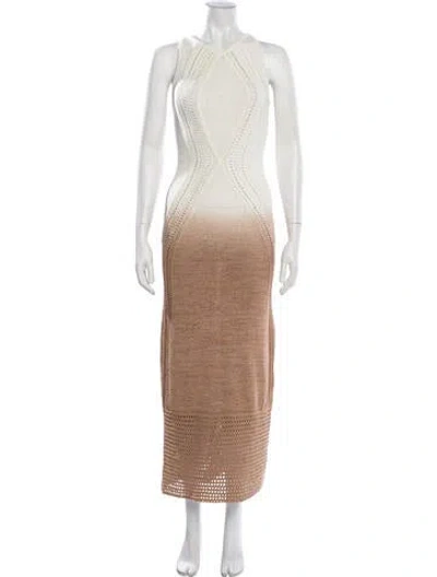 Pre-owned Significant Other Tie-dye Print Long Dress W/ Tags In Neutrals