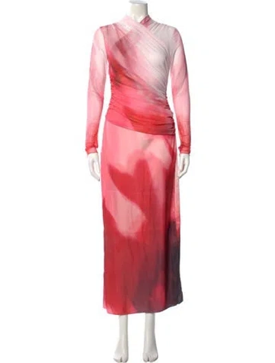 Pre-owned Significant Other Tie-dye Print Long Dress W/ Tags In Pink