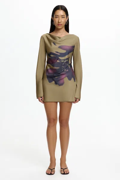 Significant Other Tily Long Sleeve Mini Dress In Green