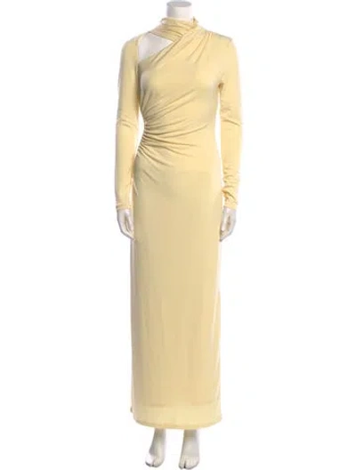 Pre-owned Significant Other Turtleneck Long Dress In Yellow