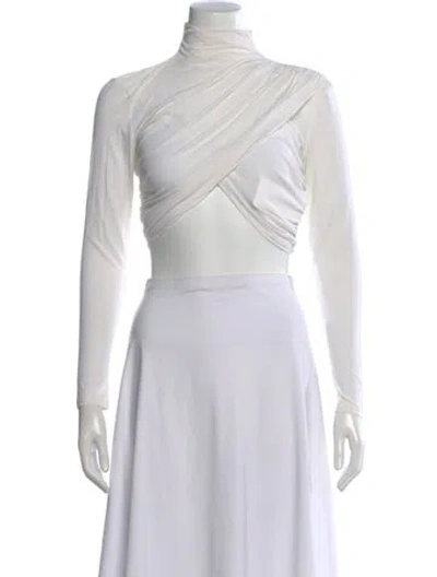 Pre-owned Significant Other Turtleneck Long Sleeve Crop Top In White