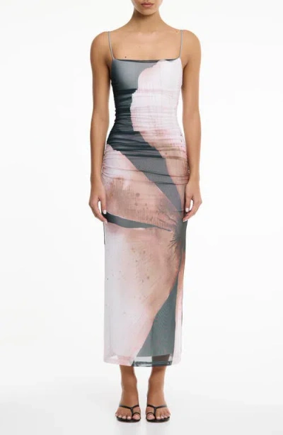 Significant Other Verona Abstract Print Mesh Body-con Dress In Multi