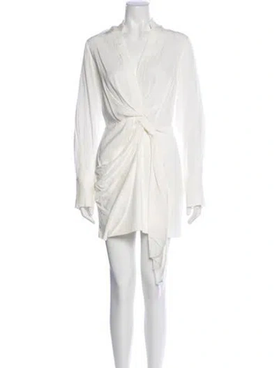 Pre-owned Significant Other V-neck Knee-length Dress In White