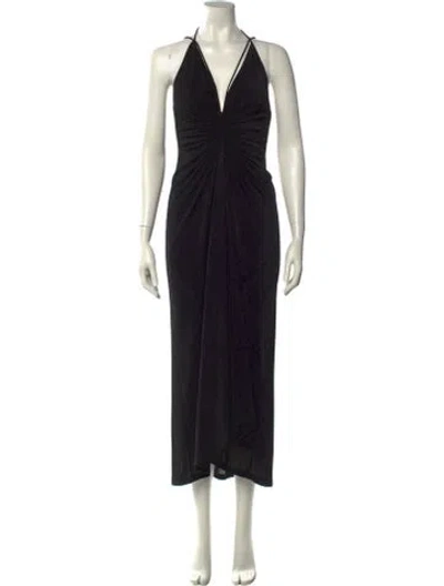 Pre-owned Significant Other V-neck Long Dress In Black