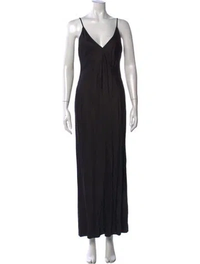 Pre-owned Significant Other V-neck Long Dress In Black