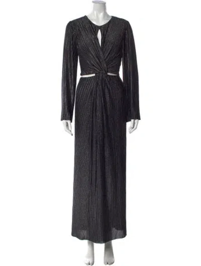 Pre-owned Significant Other V-neck Long Dress In Black