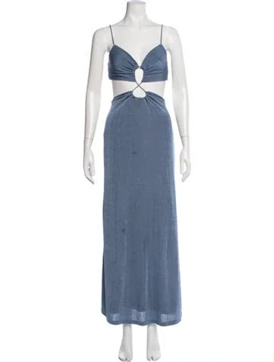 Pre-owned Significant Other V-neck Long Dress In Blue