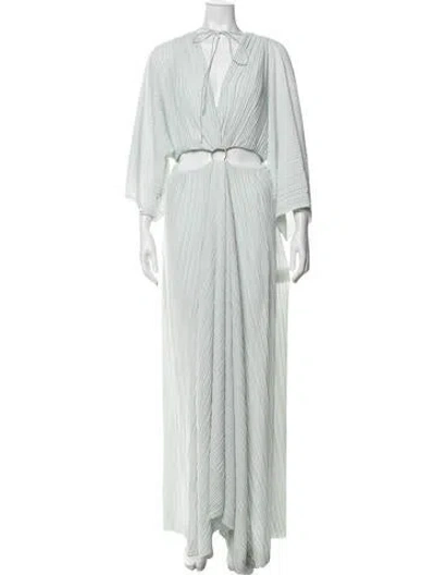 Pre-owned Significant Other V-neck Long Dress In Green