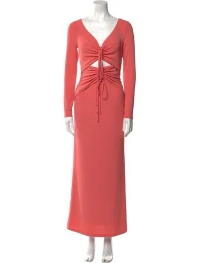 Pre-owned Significant Other V-neck Long Dress In Pink