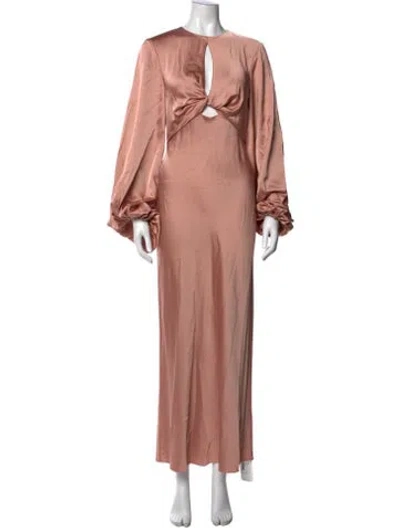 Pre-owned Significant Other V-neck Long Dress In Pink