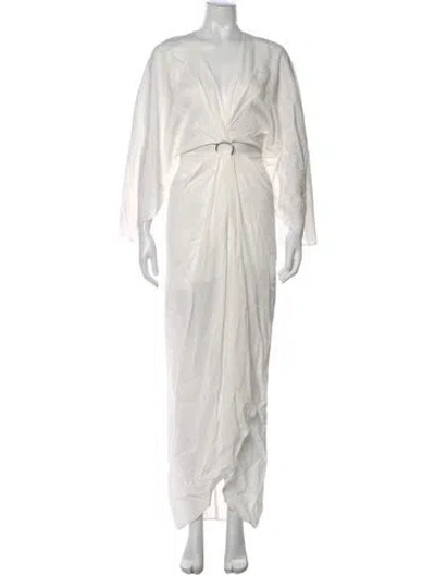 Pre-owned Significant Other V-neck Long Dress In White