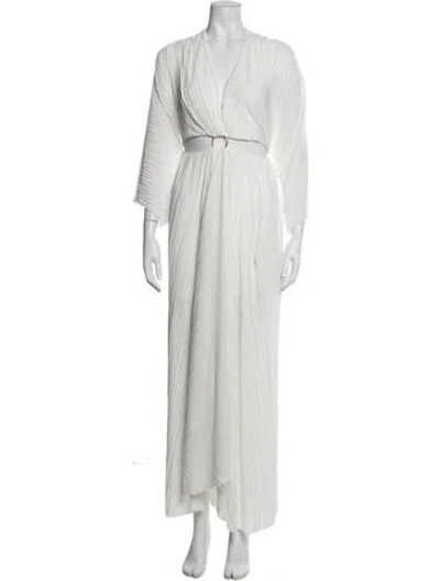 Pre-owned Significant Other V-neck Long Dress In White