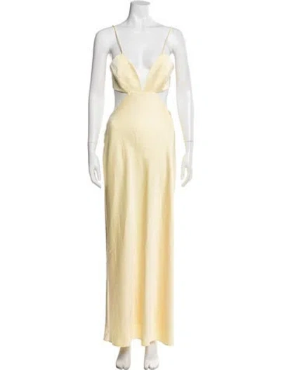 Pre-owned Significant Other V-neck Long Dress In Yellow