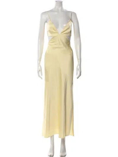 Pre-owned Significant Other V-neck Long Dress In Yellow
