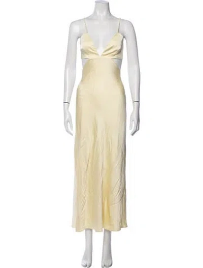 Pre-owned Significant Other V-neck Long Dress In Yellow