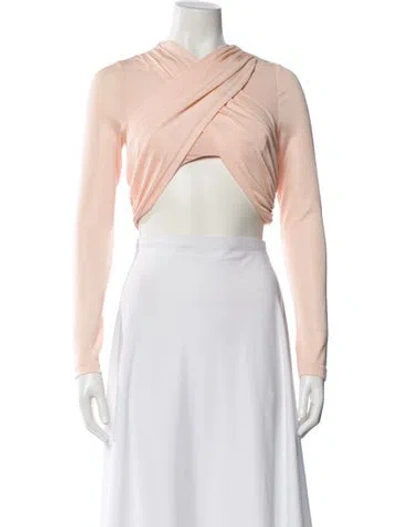 Pre-owned Significant Other V-neck Long Sleeve Crop Top W/ Tags In Orange