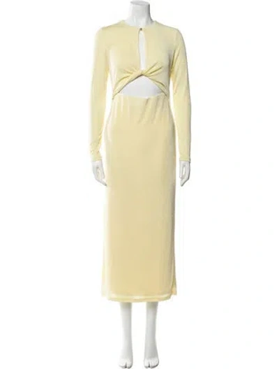Pre-owned Significant Other V-neck Midi Length Dress In Yellow
