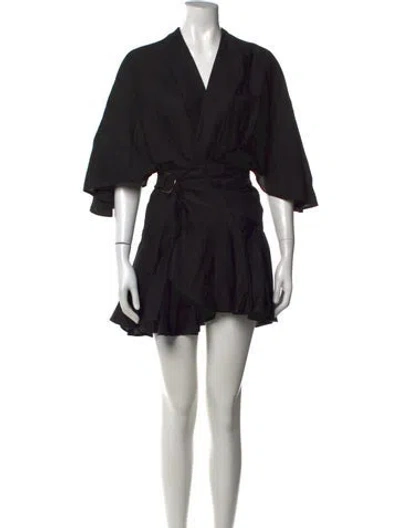 Pre-owned Significant Other V-neck Mini Dress In Black