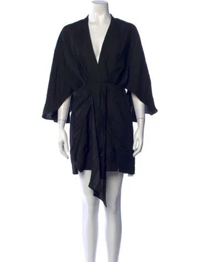 Pre-owned Significant Other V-neck Mini Dress In Black/blue