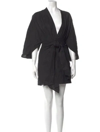 Pre-owned Significant Other V-neck Mini Dress In Gray