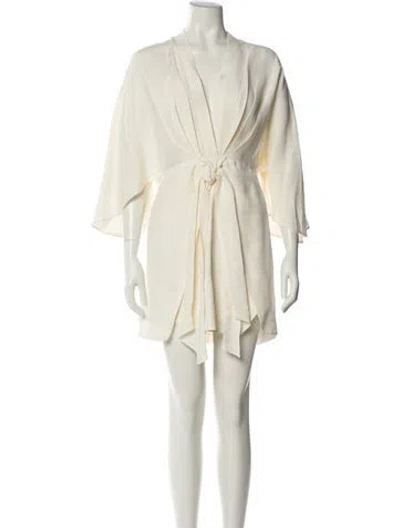 Pre-owned Significant Other V-neck Mini Dress In Neutral