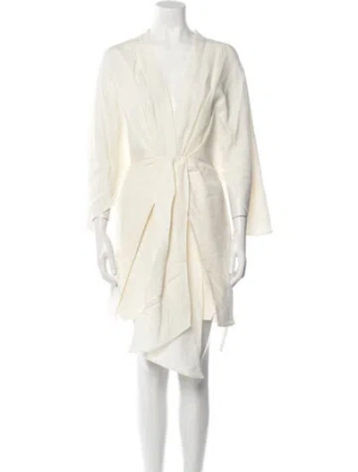 Pre-owned Significant Other V-neck Mini Dress In Neutral