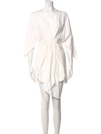 Pre-owned Significant Other V-neck Mini Dress In Neutral