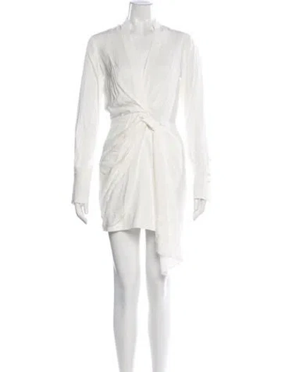 Pre-owned Significant Other V-neck Mini Dress In Neutral