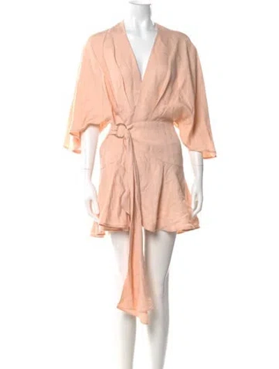 Pre-owned Significant Other V-neck Mini Dress In Pink