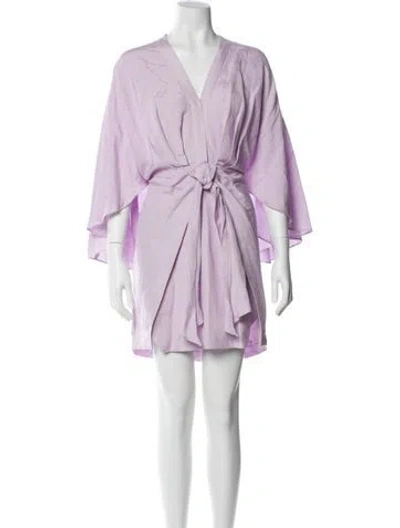 Pre-owned Significant Other V-neck Mini Dress In Purple