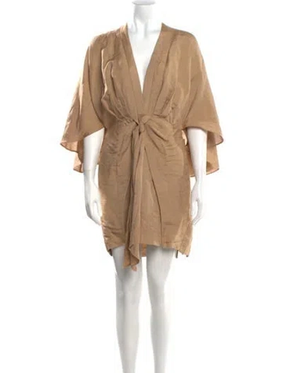 Pre-owned Significant Other V-neck Mini Dress W/ Tags In Neutral