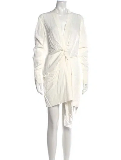 Pre-owned Significant Other V-neck Mini Dress In White