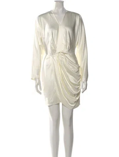 Pre-owned Significant Other V-neck Mini Dress In White