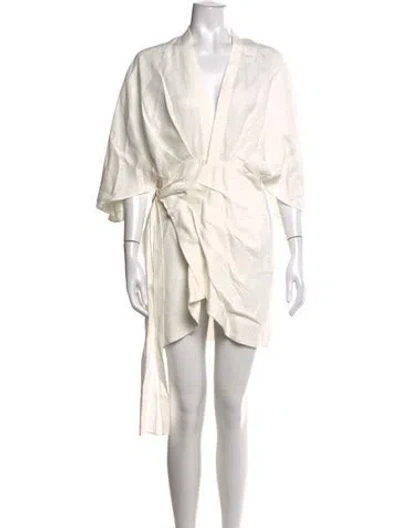 Pre-owned Significant Other V-neck Mini Dress In White