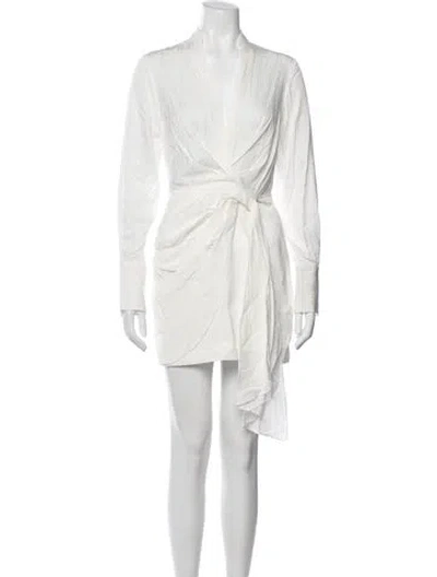 Pre-owned Significant Other V-neck Mini Dress In White