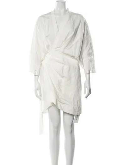Pre-owned Significant Other V-neck Mini Dress In White