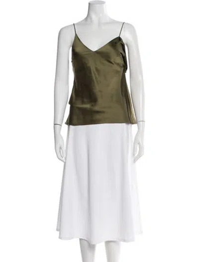 Pre-owned Significant Other V-neck Sleeveless Top In Green