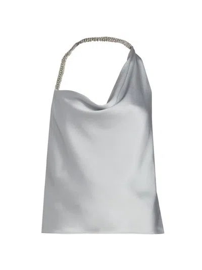 Significant Other Women's Abbey Asymmetric Satin Top In Gray