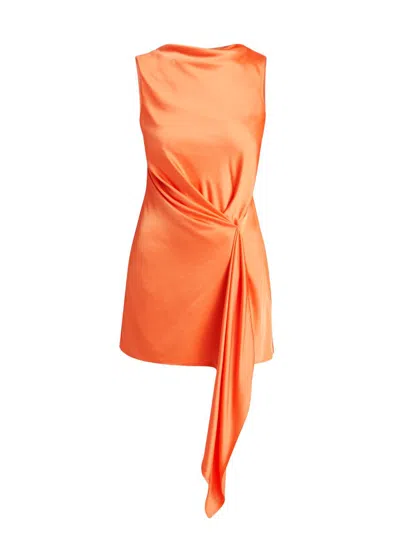 Significant Other Women's Alyssa Satin Asymmetric Minidress In Orange