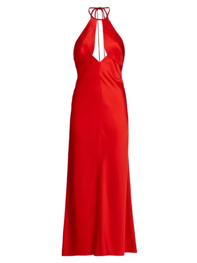 Significant Other Women's Becca Satin Halterneck Midi-dress In Red