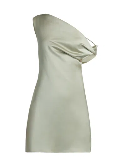 Significant Other Women's Becca Satin One-shoulder Minidress In Green