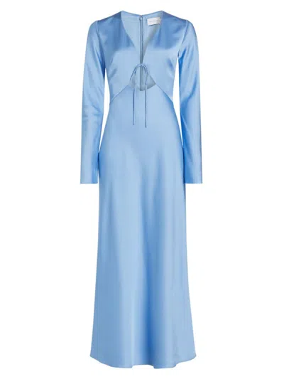 Significant Other Women's Danika Satin Keyhole Midi-dress In Blue